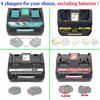 2 Port Li-Ion Battery Charger For For Bosch For For Milwaukee 14.4V 18V 20V DC18SF DCB102 BS1418 BL1830 AL1860