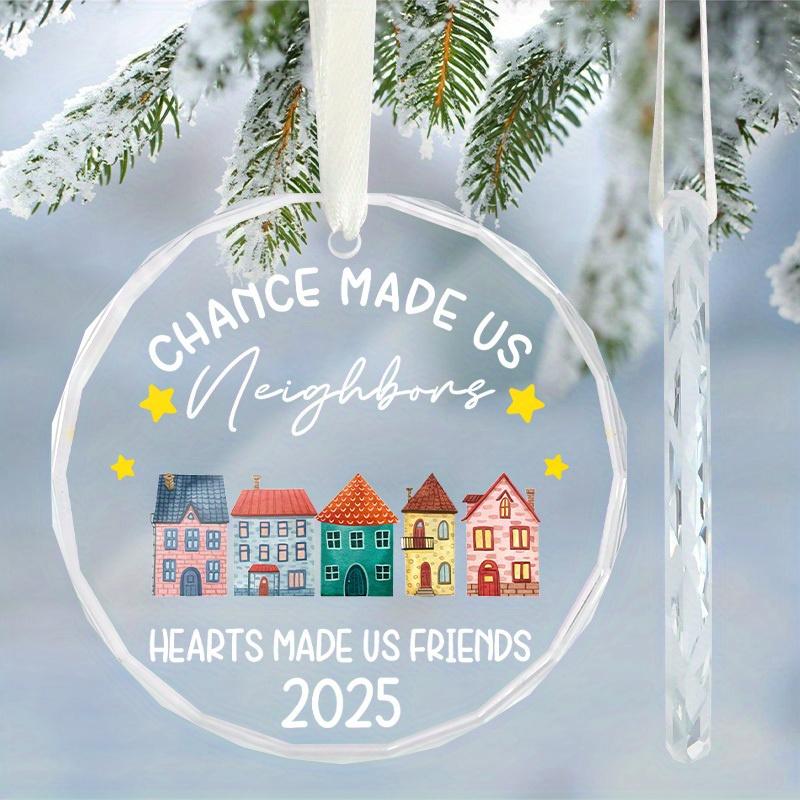 1pc/2pcs New Home Christmas Ornament 2025,House Warming Gifts New Home - Housewarming Gifts for First House, Glass Housewarming Gift Ideas for Couple