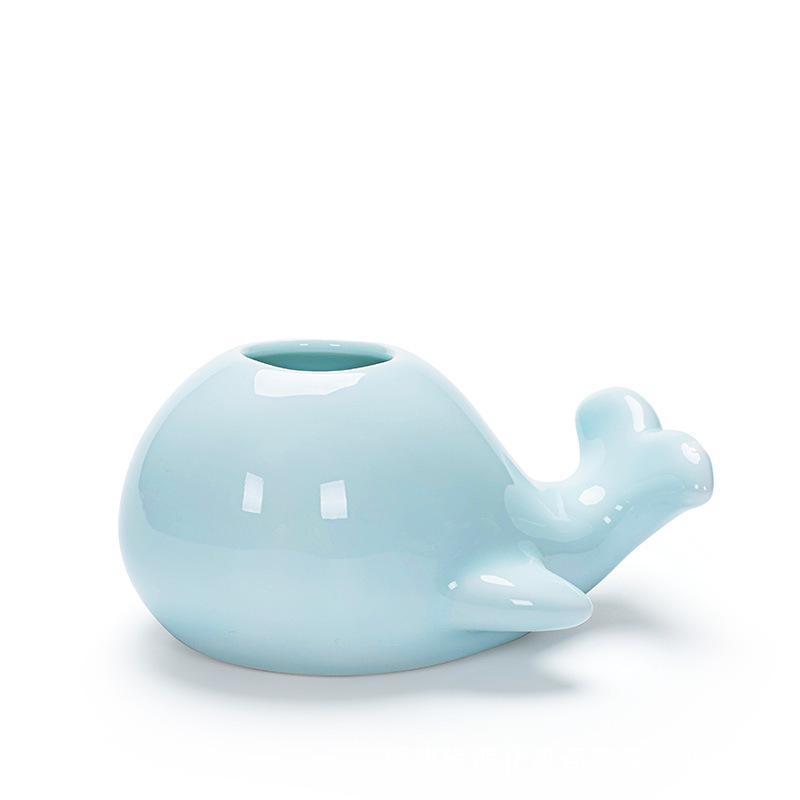 3D Home Furnishing Crafts Hydroponic Flower Inserted Creative Celadon Whale Elephant Flower Pot,home Ceramic Pot Vase Decoration