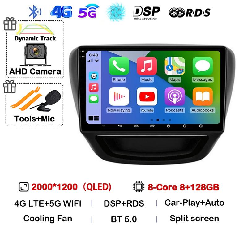 Android 14 Carplay Auto Car Radio For Chevrolet Cavalier 2016 2017 2018 Multimedia Stereo Video Player GPS 4G+WIFI BT 360 Camera