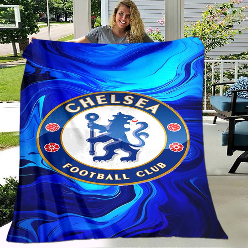1pc Blanket - Chelsea FC Logo Print Design, Lightweight Blanket for Sofa, Bed- Soft &Warm, Gift for All Seasons