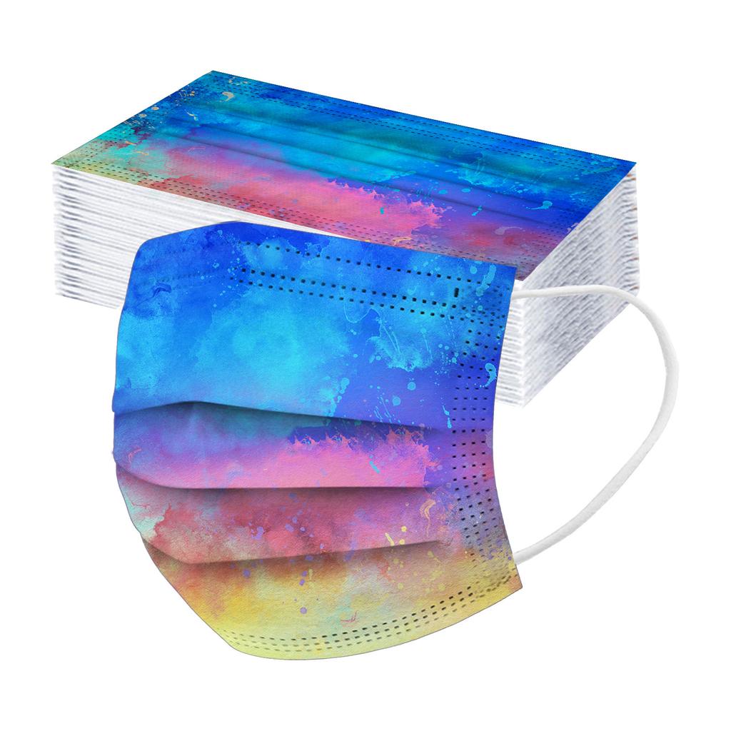Children's Disposable Tie-dye Starry-sky Printed Mask Disposable Face Mask Ear Loop Mask 50PCS