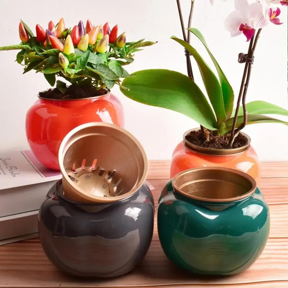 Mini Sukkulenten Pflanzgefäß Tischvase Selbstbewässernd Hydroponische Pflanzen Topf Selbstbewässernder Blumentopf Zimmerpflanze Zuhause Büro Bonsai Deko