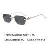 Xiaomi Women Rimless Rectangle Sunglasses UV400 Silver Alloy Temples Multi Color Gradient Fashion Daily Shades