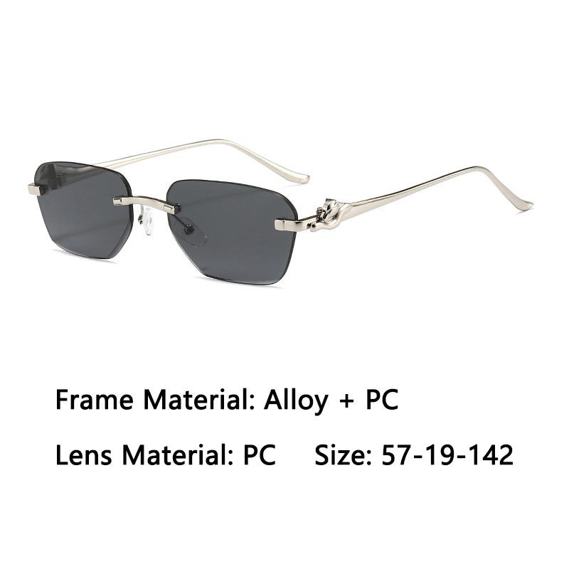 Xiaomi Women Rimless Rectangle Sunglasses UV400 Silver Alloy Temples Multi Color Gradient Fashion Daily Shades