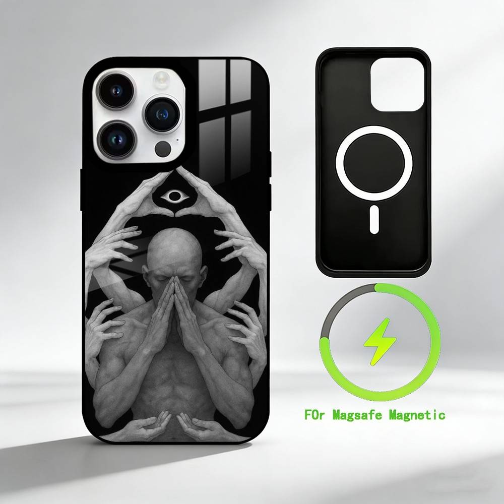 M-Metaphoric Dark Art Phone Case For iPhone 17 16 15 14 13 12 Pro Max Plus for Mirror Wireless Magnetic Cover