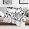 Nantucket Map Throw Blanket Portable Lightweight Blanket for Travel Camping