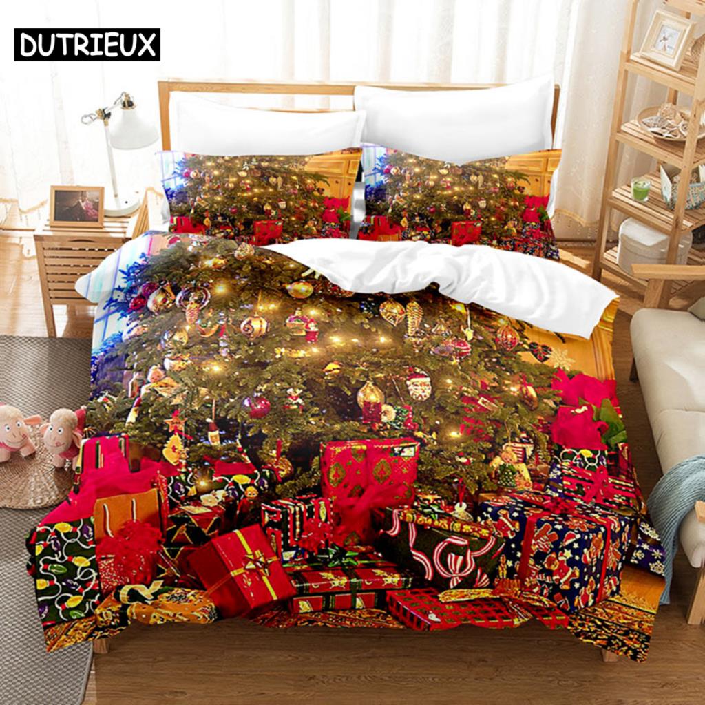 3D Christmas Quilt Cover Bedding Set Duvet Comforter Pillow Case Bed Linens Twin Queen King Double Full Single 3PCS 2PCS Bedroom