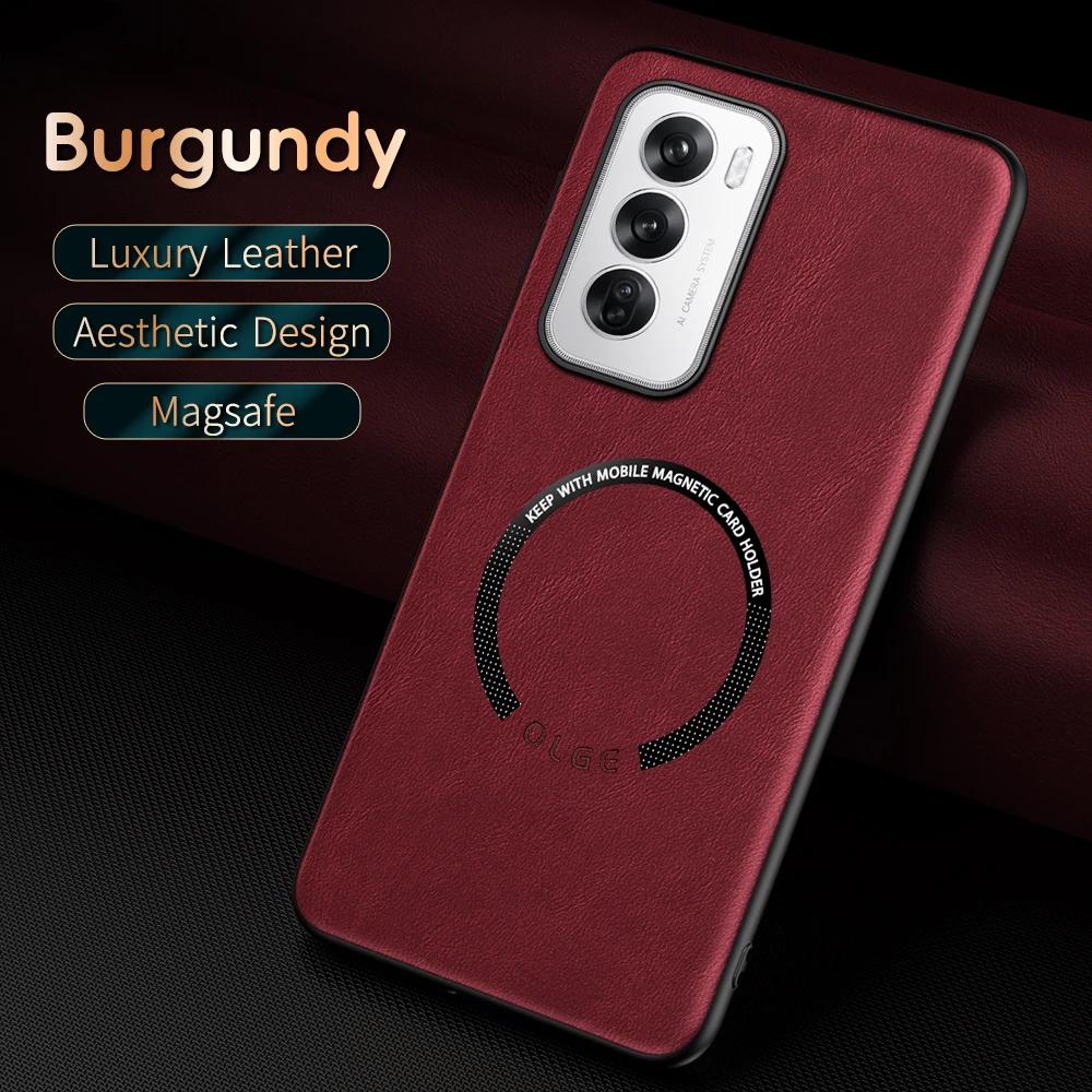 

Для OPPO Reno 12 12 Pro Чехол для телефона из овчины с мелкими отверстиями, магнитный, ТПУ с мягкими краями, противоударный, против отпечатков пальцев For Reno 12 Pro красный