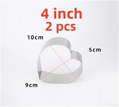 2 pcs set 4 5 6 7 8 9 10 12 14 inches 5cm Height 304 Stainless Steel Heart shape Mousse Ring Cake Mold Tiramisu DIY baking tool