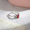 S925 Sterling Silver Natural Stone Ring for Women, Japanese Style Elegant Crystal Band, Adjustable Dainty Jewelry, Daily Wear & Gift for Girlfriend