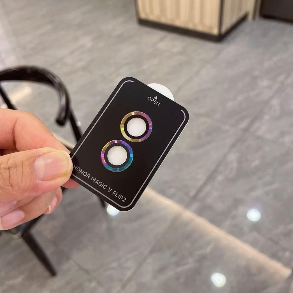 For Honor Magic V Flip 2 Metal Ring Tempered Glass Camera Lens Protector For Honor 400 Pro Lite Positioning Protective Lens Film
