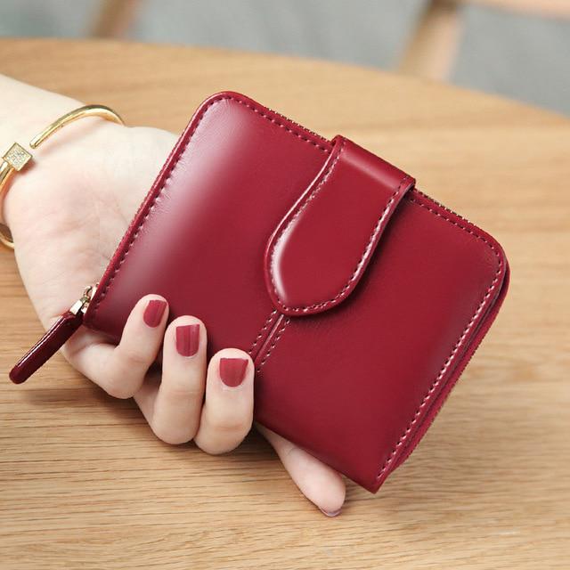Frauen Brieftasche Frau Kurze Karte Halter Leder Weibliche Geldbörse Vintage Frauen Luxus Kleine Brieftasche