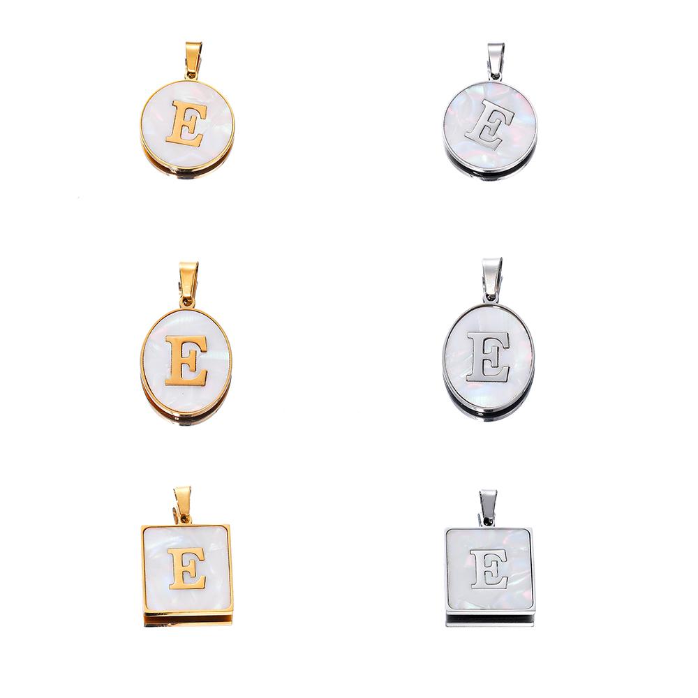1Pcs Stainless Steel With Pinch Bail Clasps Imitation Pearl Letter Charms Pendant For Necklace DIY Jewelry Making Accessories