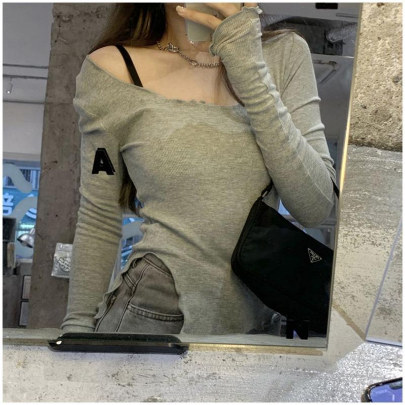 T-shirt Femme Coupe Ajustée Manches Longues Haut de Base