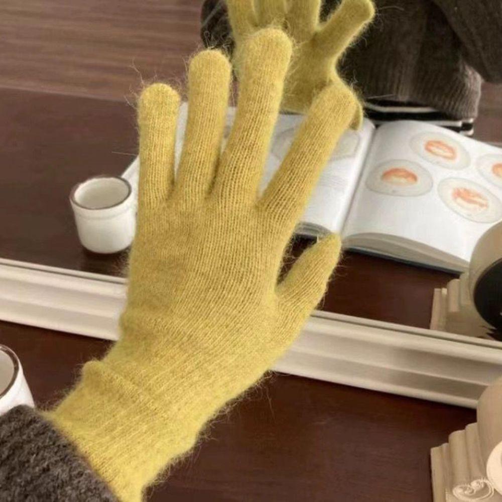 Faux Fur Long Rabbit Fur Gloves Warm Winter Women Gloves Breathable Full Finger Mittens Gift