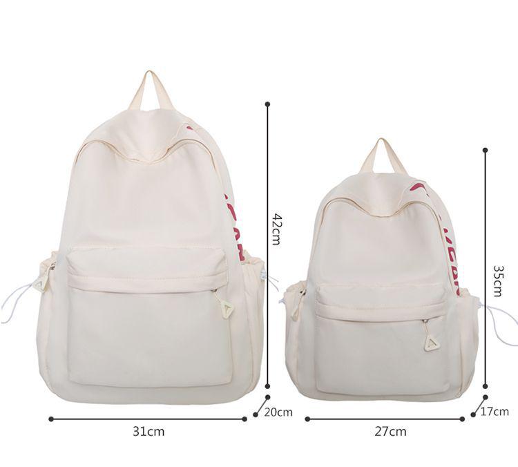 Damen Rucksack mit Buchstabenaufdruck, große Kapazität, neue Mode - Einfarbige Reise-Schultertasche für die Mittelschule