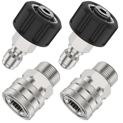 4Pcs Pressure Washer Adapter Kit M22 14mm Female Washer Connect Fittings Quick Connect for High Pressure Washer Hose Connector