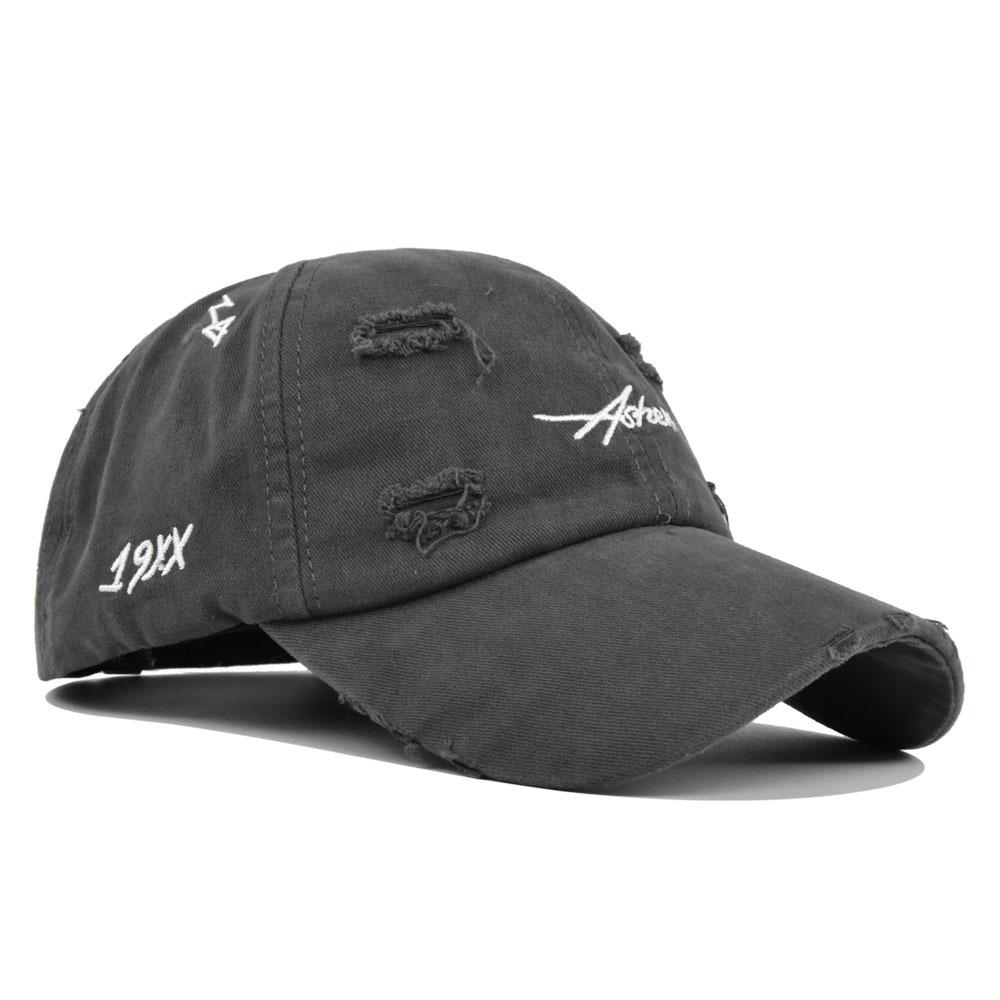 Unisex Embroidered Perforated Iron Ring Baseball Cap Spring Autumn Outdoor Adjustable Sunscreen Hat