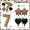 Super sized 40inch leopard print digital balloon with leopard print pentagram and black heart balloon for birthday party decor