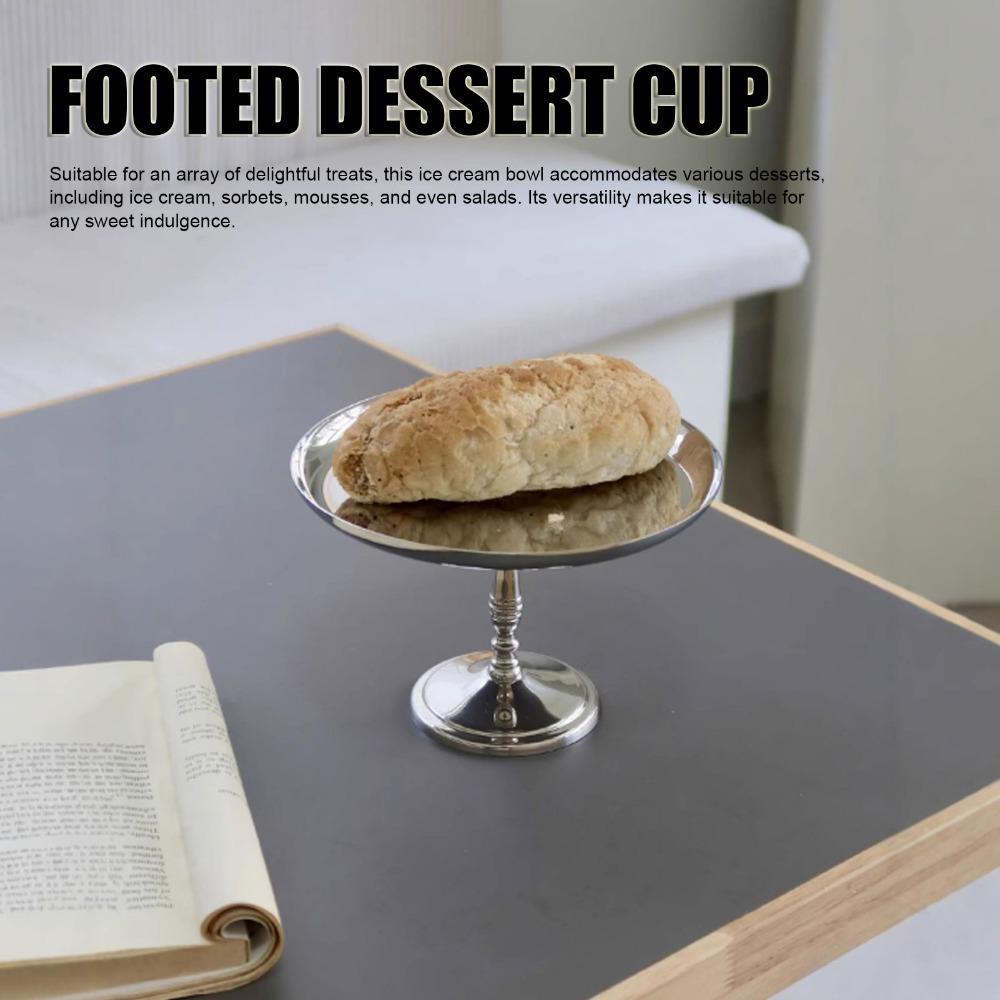 Tall Stem Base Nut Cup Rustless Steel Sweet Treat Container Ice Cream Goblet Ice Cream Serving