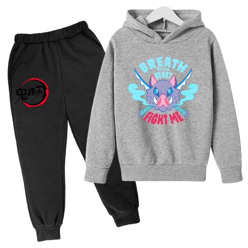 Svetr+kalhoty sportovní oblek pro chlapce a dívky, mikina s kapucí, periferní svetr s digitálním potiskem Ghost Blade