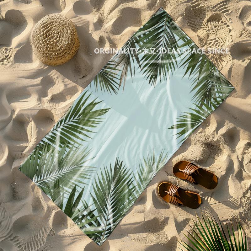 Tropical Palm Leaf Beach Towel Patterned Sunscreen And Windproof Suitable For Swimming Pool Camping Travel Blanket