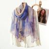 New Korean version of Yourou yarn rose silk scarf women's fashion foreign style sunscreen air conditioner shawl travel photo beach towel
