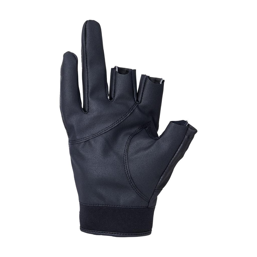 Gamakatsu Stretch Fishing Gloves (3-Strip) GM7291 Geometric Black, Size L