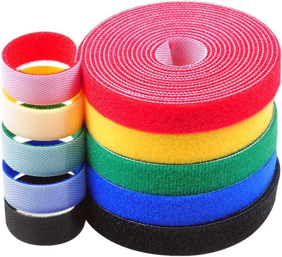 

Colored Nylon Cable Organizer Strap - Self-Adhesive Hook and Loop Fastener Tie