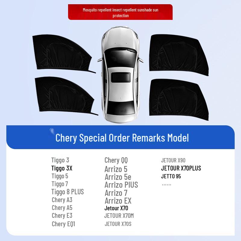 Car Window Sunshade & Anti-Mosquito Mesh Curtain for Privacy and Insect Protection