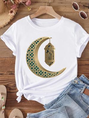 (Asiatische Größe) Frauen T Shirt Ramadan Nette 90er Jahre Kurzarm T Top Kleidung Mode Druck Dame Casual Weibliche Grafik T-shirts