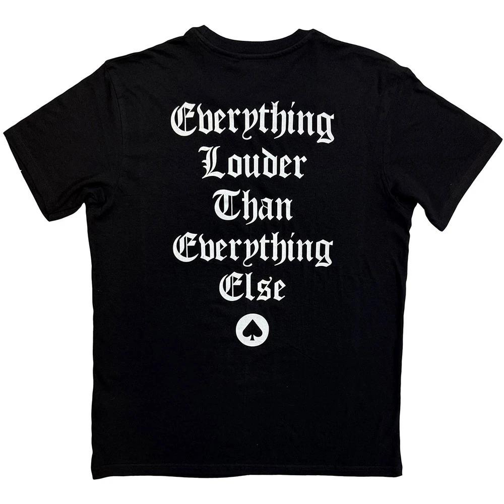 Motorhead Unisex 100% Cotton T-shirt Mens Tees Top: England (Black) (Back Print) S