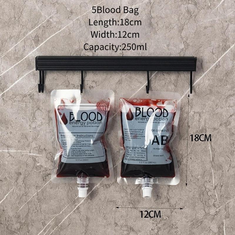 Halloween Blood Bag Set Creative Cocktail Cups Edible Blood Bag Juice Bags Drink Decoration Bags Party Halloween Tools