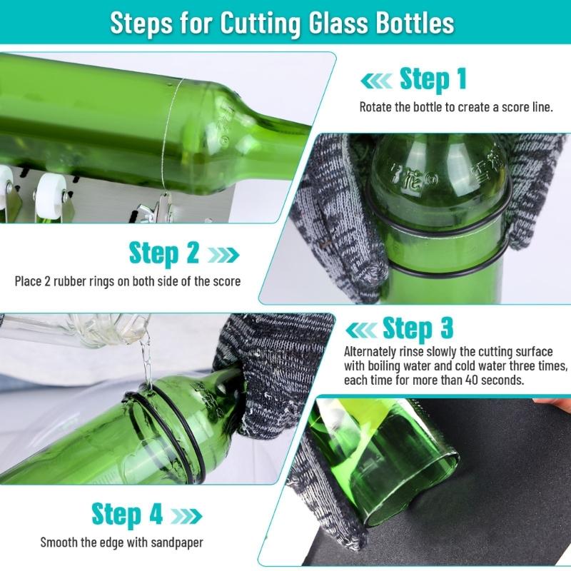 Glasflaschenschneider, verbesserter Glasschneider für Flaschen, DIY-Maschine zum Schneiden von Bier-, Schnaps-, Whisky- und Weinflaschen