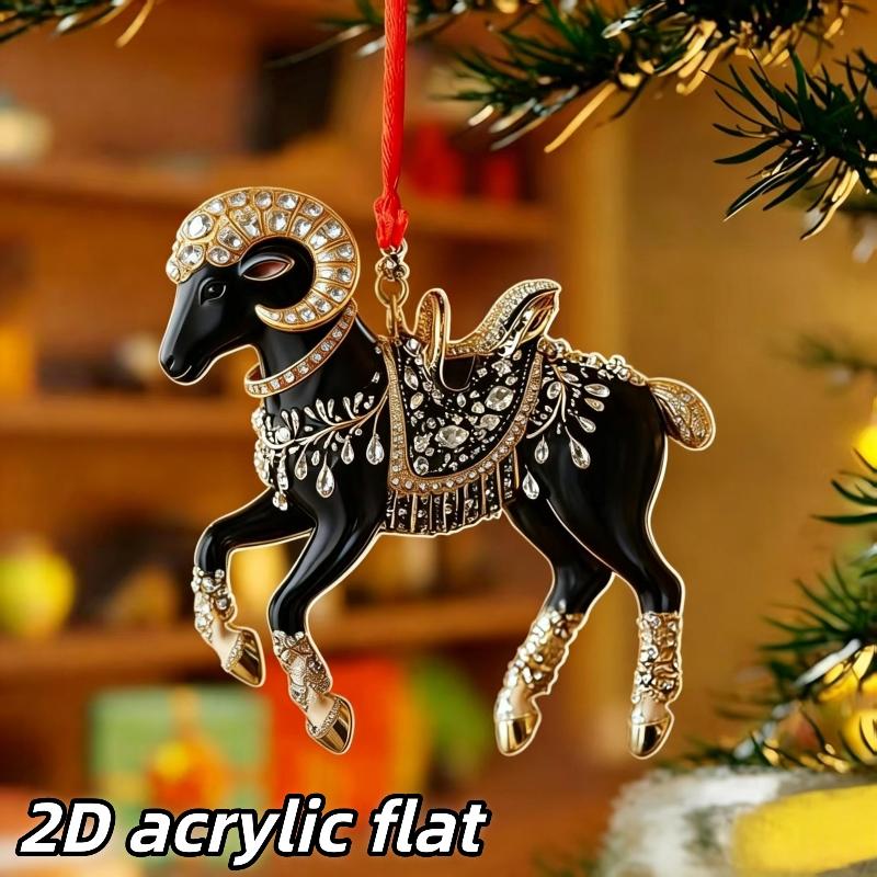 1Pcs Sheep Shaped Flat Acrylic Car Rearview Mirror Hanger Aesthetic Pendant for Auto Interior Home Shelf Decor