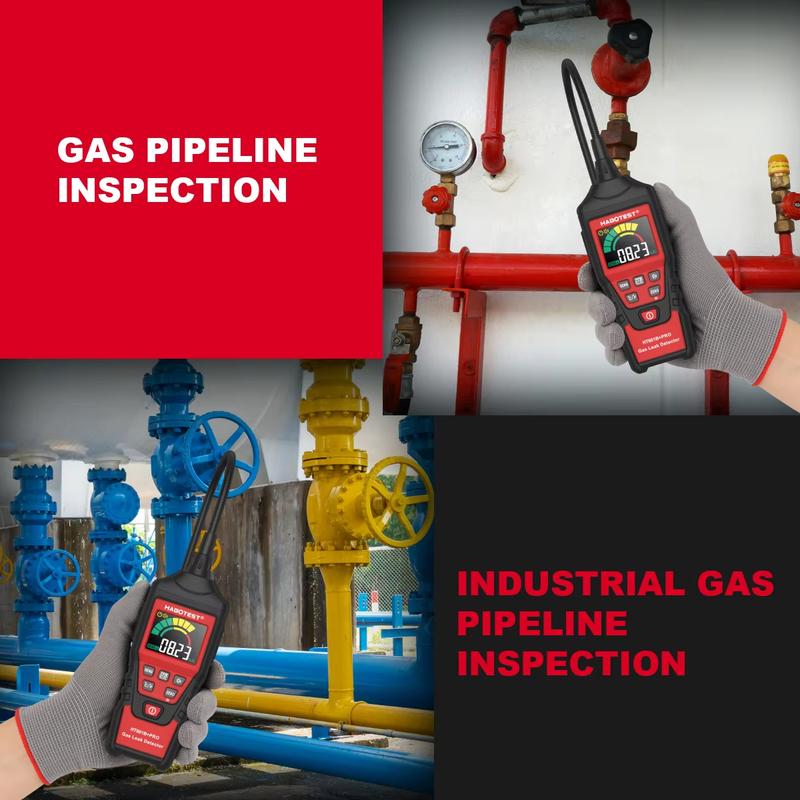 HABOTEST HT601B+PRO Gas Leak Detector 0-9999PPM Flexible probe Quick response Combustible Natural Methane Gas Detector