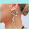 Alloy Coral Asymmetric Earrings For Women Fashion Party Jewelry