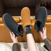 Snow shoes large size winter new flat-bottomed short tube large cotton shoes piled thickened warm snow boots women