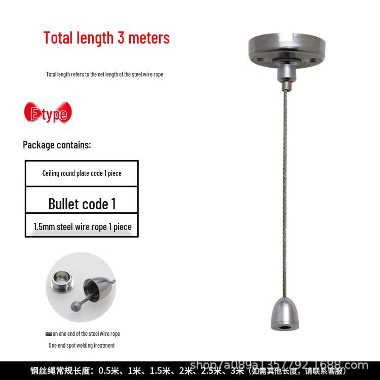 Acrylic Board and Picture Hanging Steel Wire Rope with Tag Fastening