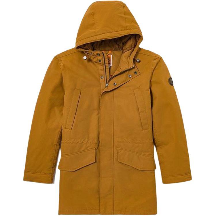 Timberland Solid Color Outdoor Casual Warm Hooded Cotton Jacket Men Jackets Wheat A4392-P47