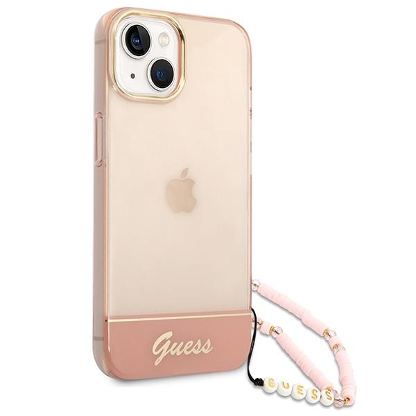 Guess Guhcp14Mhgcohp Iphone 14 Plus / 15 Plus 6.7 Różowy/Pink Hardcase Translucent Pearl Strap