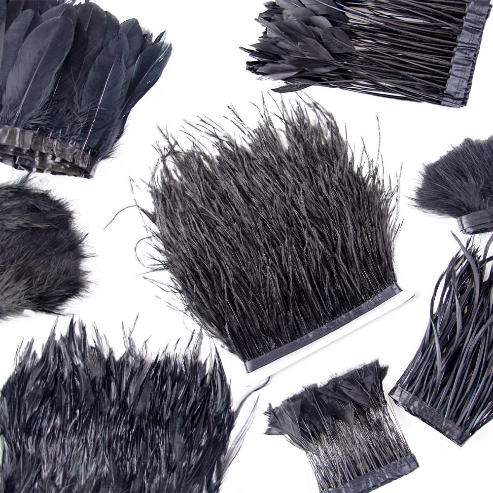 Feather1 Meter Natural Feather Trim Fringe Multi-color White Black Red Ostrich Turkey Feathers for Wedding Dress Decoration DIY Crafts