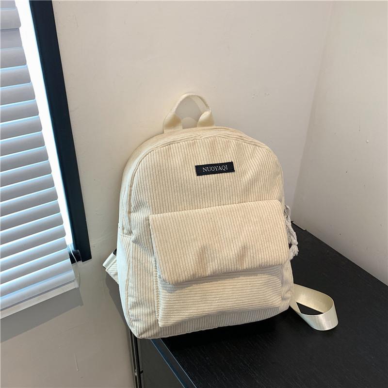 

Японский однотонный вельветовый рюкзак для женщин, новый модный студенческий стиль, небольшой школьный рюкзак для путешествий на открытом воздухе белый