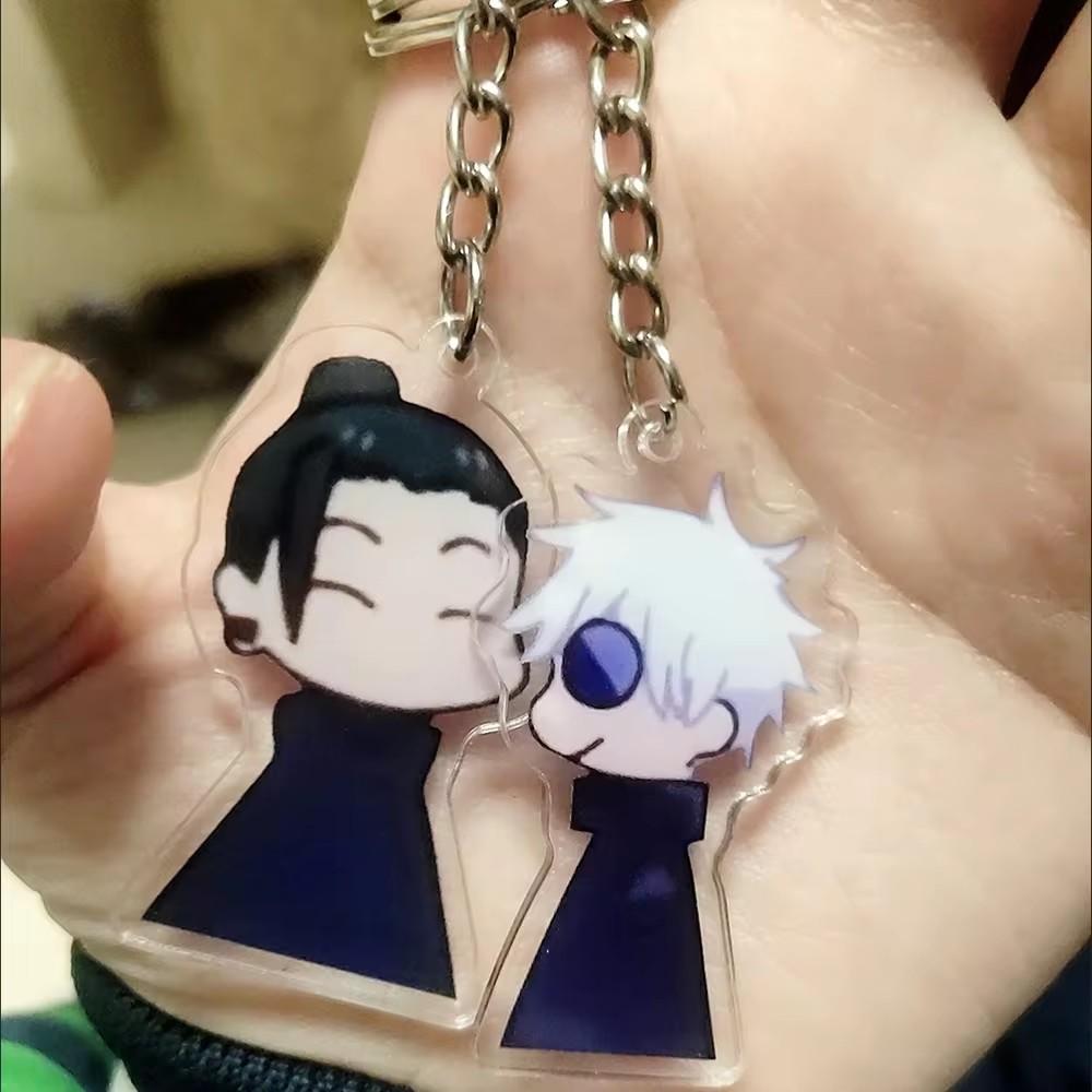 Anime Funny Gojo Satoru Geto Suguru Cosplay Keychain Bag Pendant Keyring Jewelry Gift