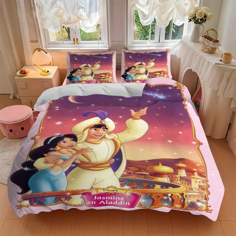Jasmine Aladdin'S Adventure Print 3Pcs Bedding Setduvet Cover With 2 Bedropillowcase Home Birthday Gift