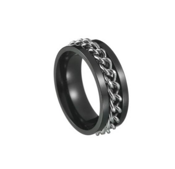 2023 European & American Titanium Steel Rotating Punk Couple Ring for High-Quality Decompression and Anti-Dryness