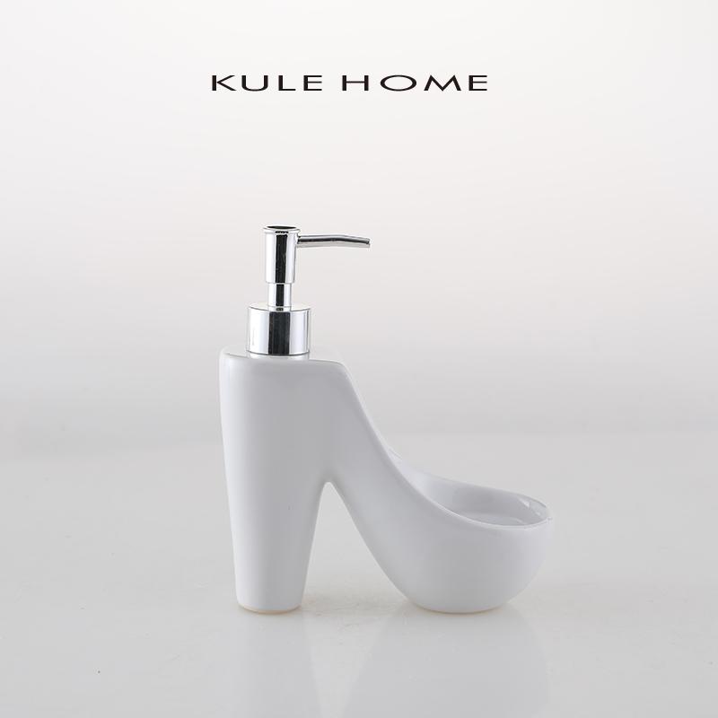 

Creative Art Heels Shape Ceramic Soap Dispenser Hotel Press Porcelain Shampoo Bottling Bathroom Soap Dish Storage Lotion Bottle