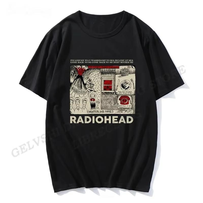 2026 Maglietta Radiohead Maglietta Classica Retro Tour Nordamericano Rock Uomo e Donna Magliette Uomo Hip Hop Street Casual Top T-shirt a Maniche Corte