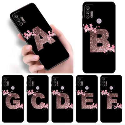 Carcasă Inițială Roz Fashion cu Litere Florale Pentru Motorola G60 G30 Edge 30 20 One Fusion G9 Play G8 G9 Power G50 G200 5G Husa Telefon